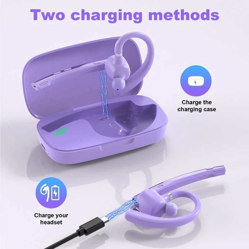 New Bee Branded Purple Bluetooth Headset